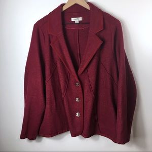 Coldwater Creek Maroon Wool Blend Blazer, 3X